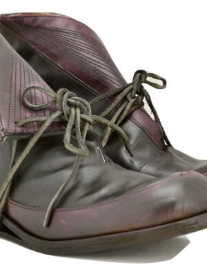 Sneaker boot  |  Foldover black and plum calf