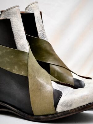 Sneaker boot  x black petrolio and grey | calf